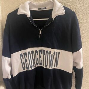 Rare/discontinued navy and white Brandy Melville quarter zip crew neck